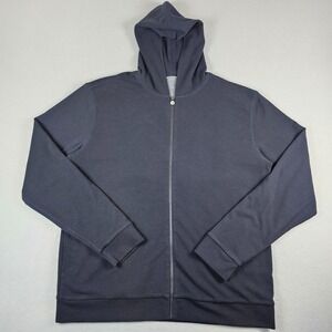 Vuori Performance Waffle Zip Hoodie Mens XXL Black Full Zip Pockets Stretch V282